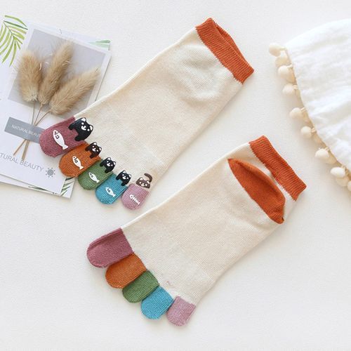 1 Pair Five Toe Socks Thin Cotton Socks Yoga Fitness Socks 5