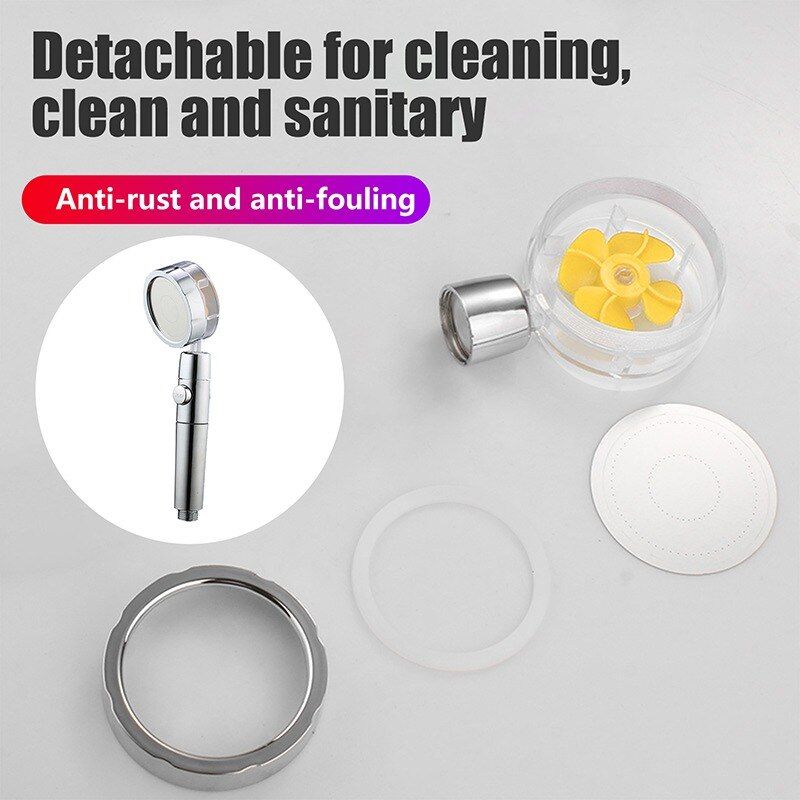360 Rotated Rainfall Shower Head High Pressure Water Saving Spray Shower Head Fan Bath Hand-held Pressurized Massage Shower Head