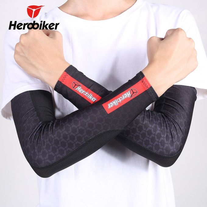 HEROBIKER UPF  + UV Prote Tion Riding  Y Ling  Ooling Arm Warmers  Over-black