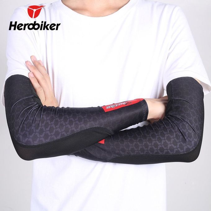 HEROBIKER UPF  + UV Prote Tion Riding  Y Ling  Ooling Arm Warmers  Over-black