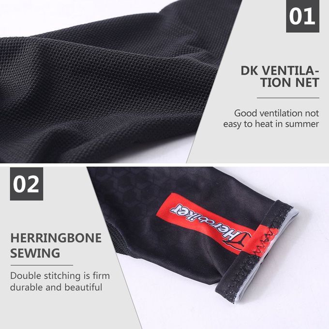 HEROBIKER UPF  + UV Prote Tion Riding  Y Ling  Ooling Arm Warmers  Over-black