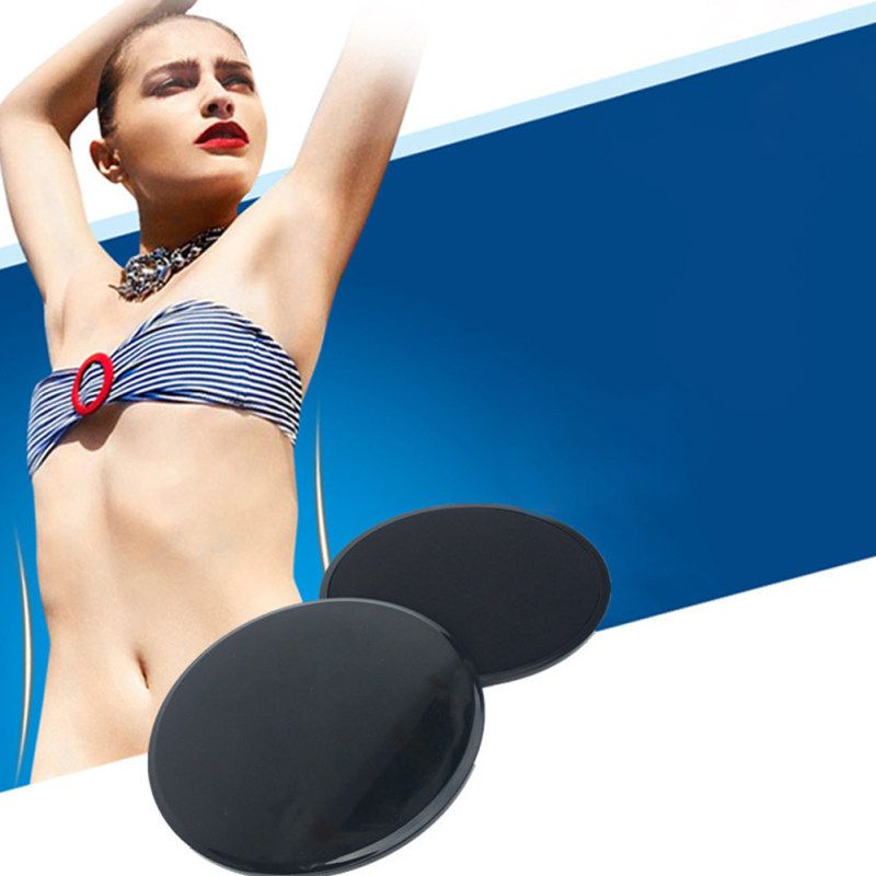 2Pcs Gliding Disc Fitness Exercise Yoga Gym Abdominal-Black