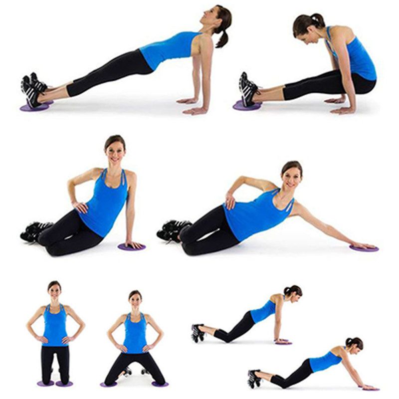 2Pcs Gliding Disc Fitness Exercise Yoga Gym Abdominal-Black