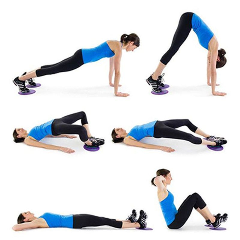 2Pcs Gliding Disc Fitness Exercise Yoga Gym Abdominal-Black