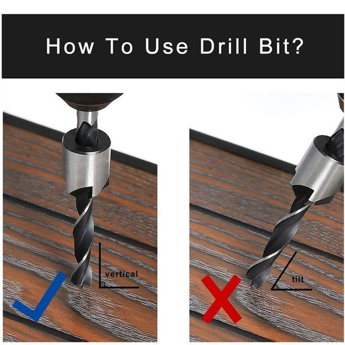 7Pcs Countersink Drill Bit Set Screw Woodworking Drill Press Set
