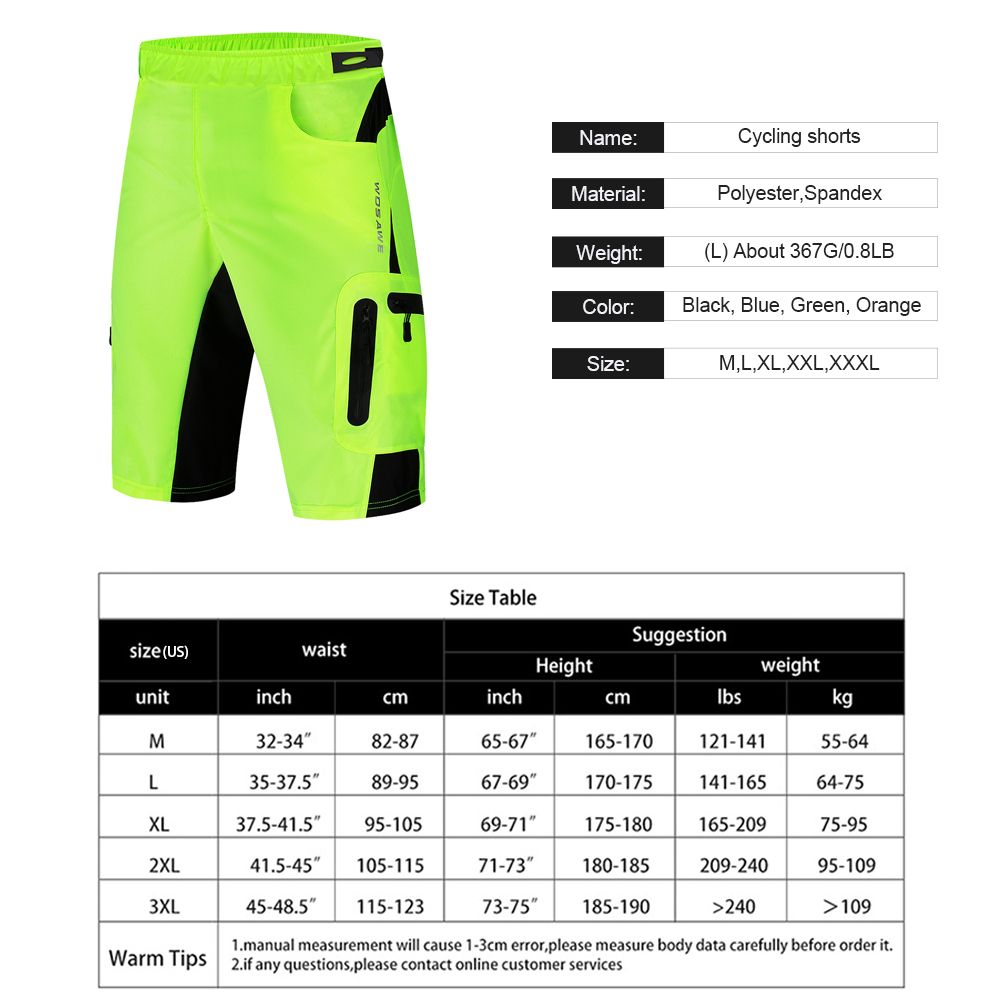 Men 2 In 1 Cycling Shorts Breathable Quick-Drying MTB