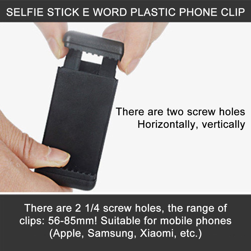 Phone Clip Clamp Bracket Holder Stand Support Retractable Mount Universal-black