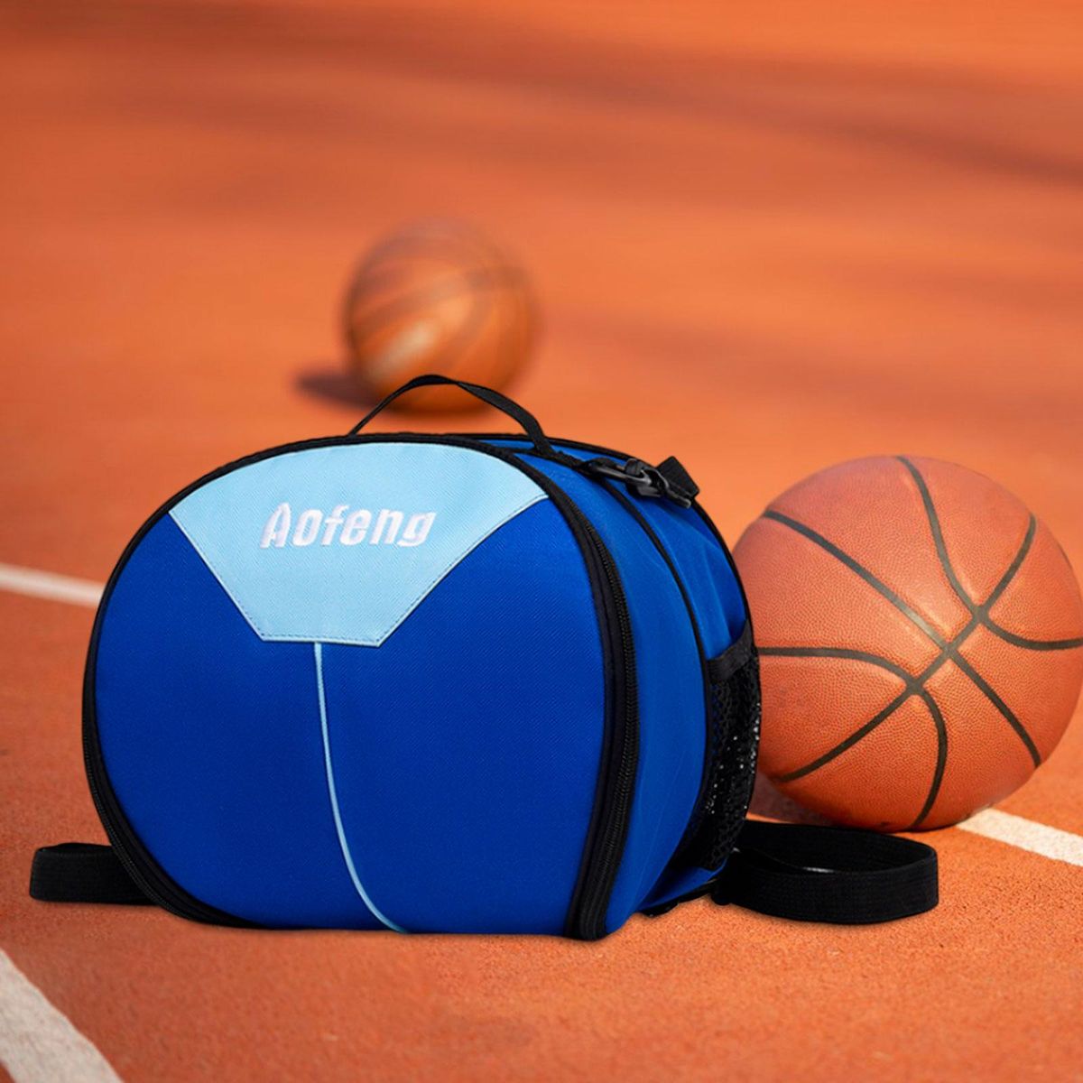 Basketball Shoulder Bag Oxford Fabric Wear Resistant Blue