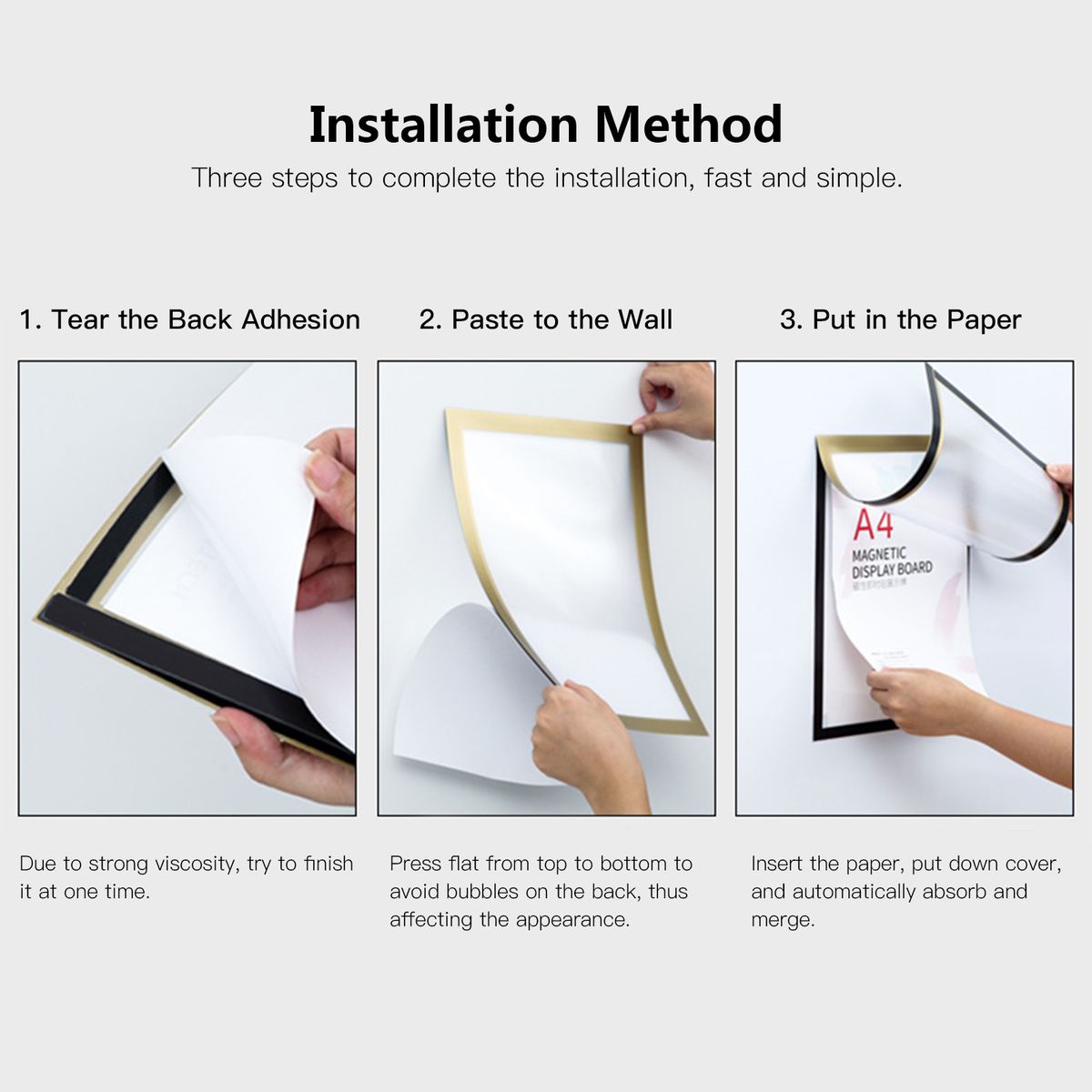 A4 PVC Magnetic Picture Frame Creative Transparent File