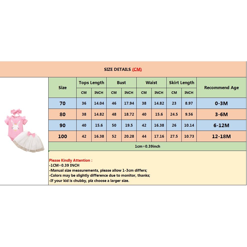Baby Girl 3PCS Clothes Set Rabbit Print Fly Sleeve Bodysuit Mesh Skirt Headwear