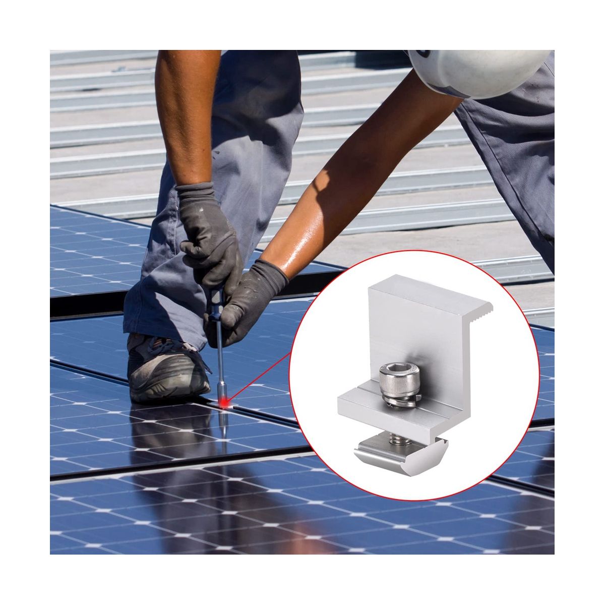 4 Pieces Solar Module Holder End Clamp Kit, Solar Panel