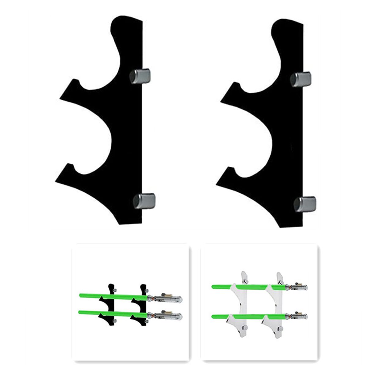 Stand  Hook Display Wall Mounted 2 Tiers Black