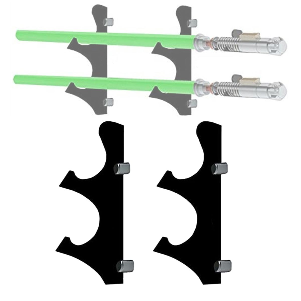 Stand  Hook Display Wall Mounted 2 Tiers Black