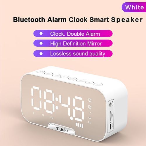 Wireless Portable Bluetooth MP3 Speaker Alarm Clock FM Radio