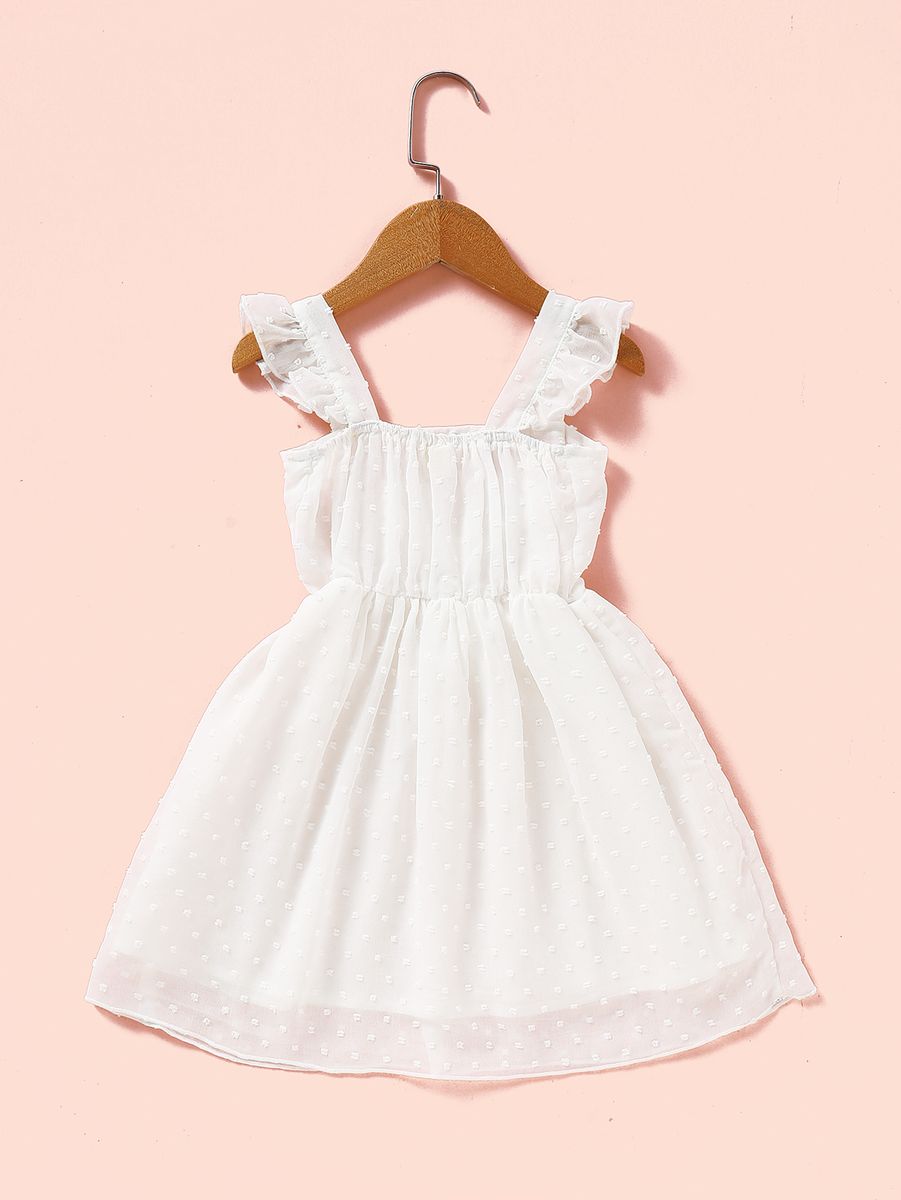 Kids Girl Dress Summer Sleeveless Princess Dress Pure White