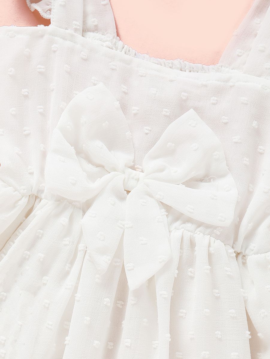 Kids Girl Dress Summer Sleeveless Princess Dress Pure White