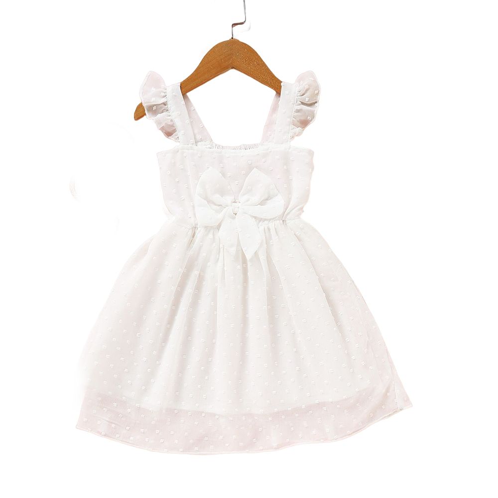 Kids Girl Dress Summer Sleeveless Princess Dress Pure White