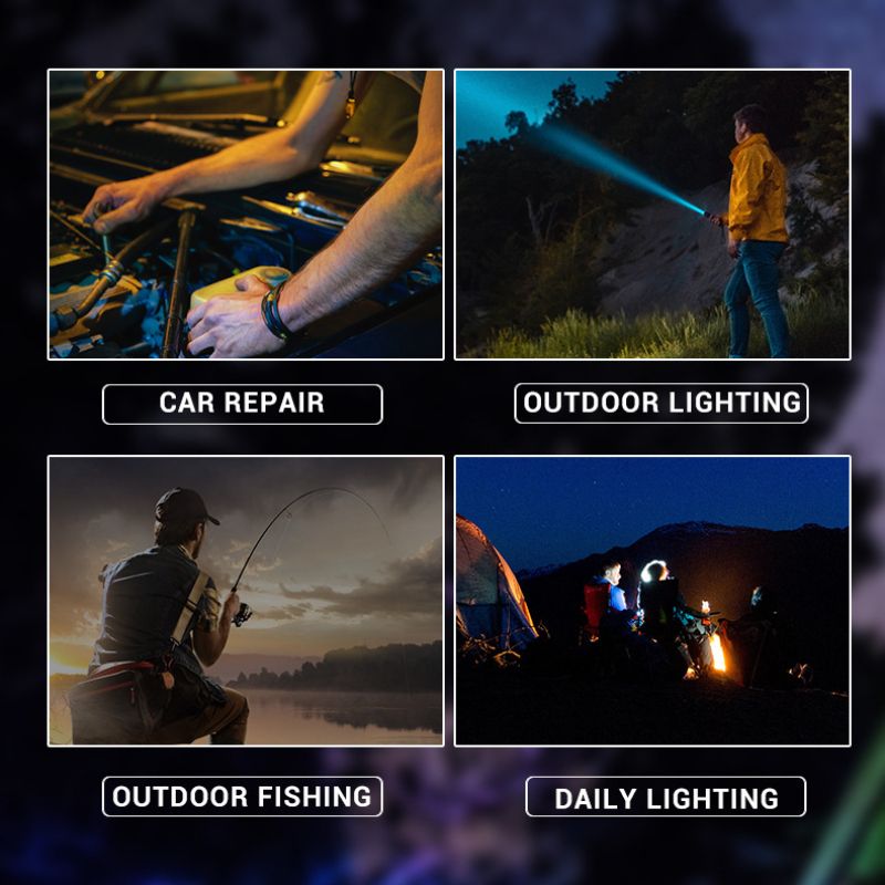 LED High Power Laser Zoom Tactical Flashlight USB