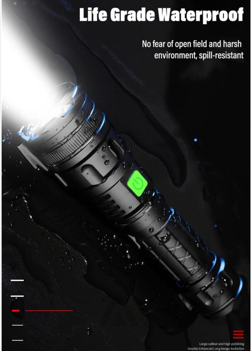 Powerful Tactical Security LED Flashlight Waterproof