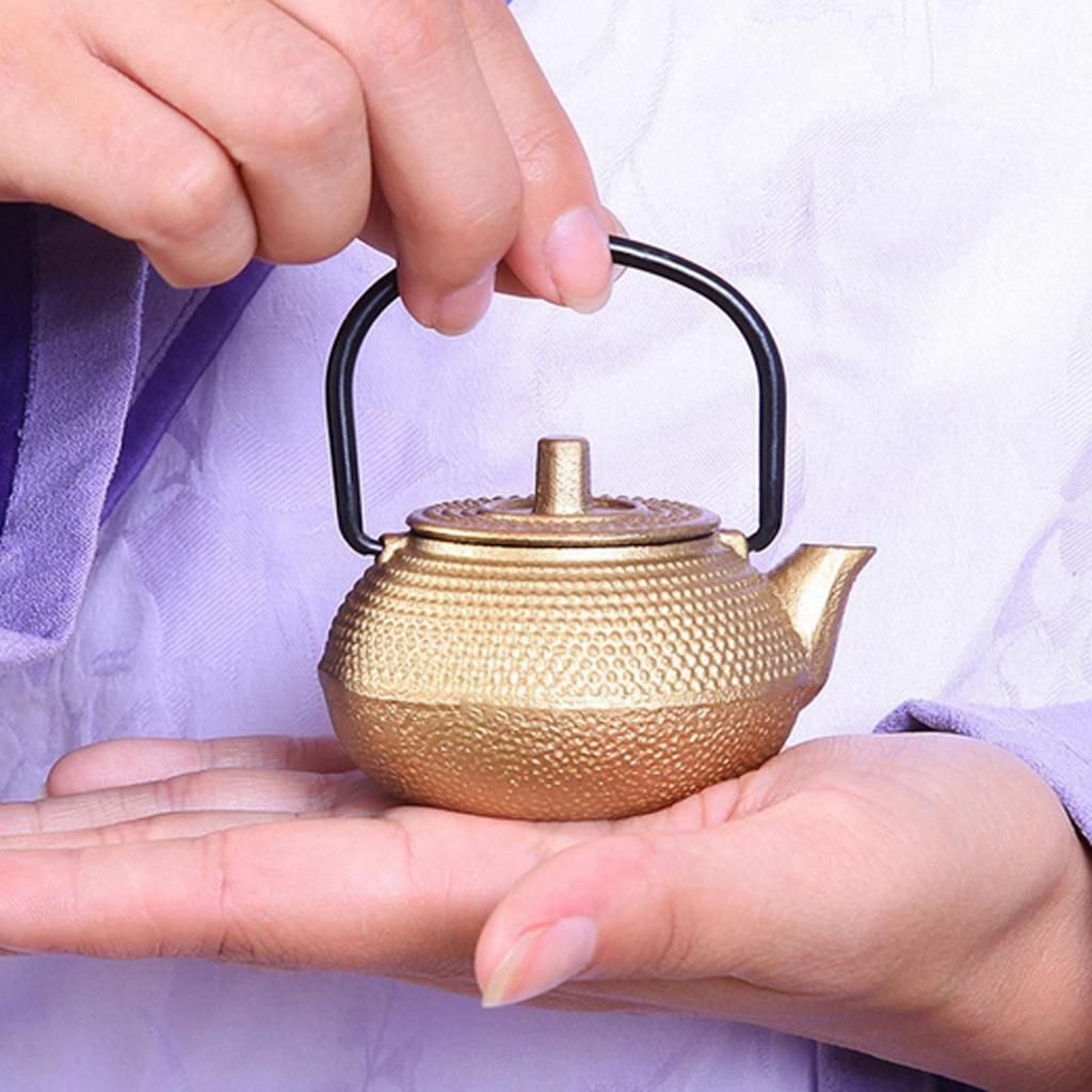 1pc Cast  Teapot Tetsubin  Tea Kettle Small  Golden A