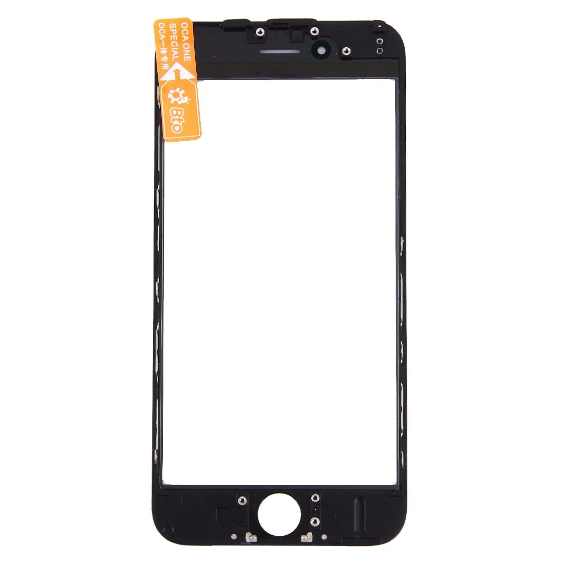 Front Screen Outer Glass Lens With Front LCD Screen Bezel Frame & OCA Optically Clear Adhesive For IPhone 6 Plus(Black)