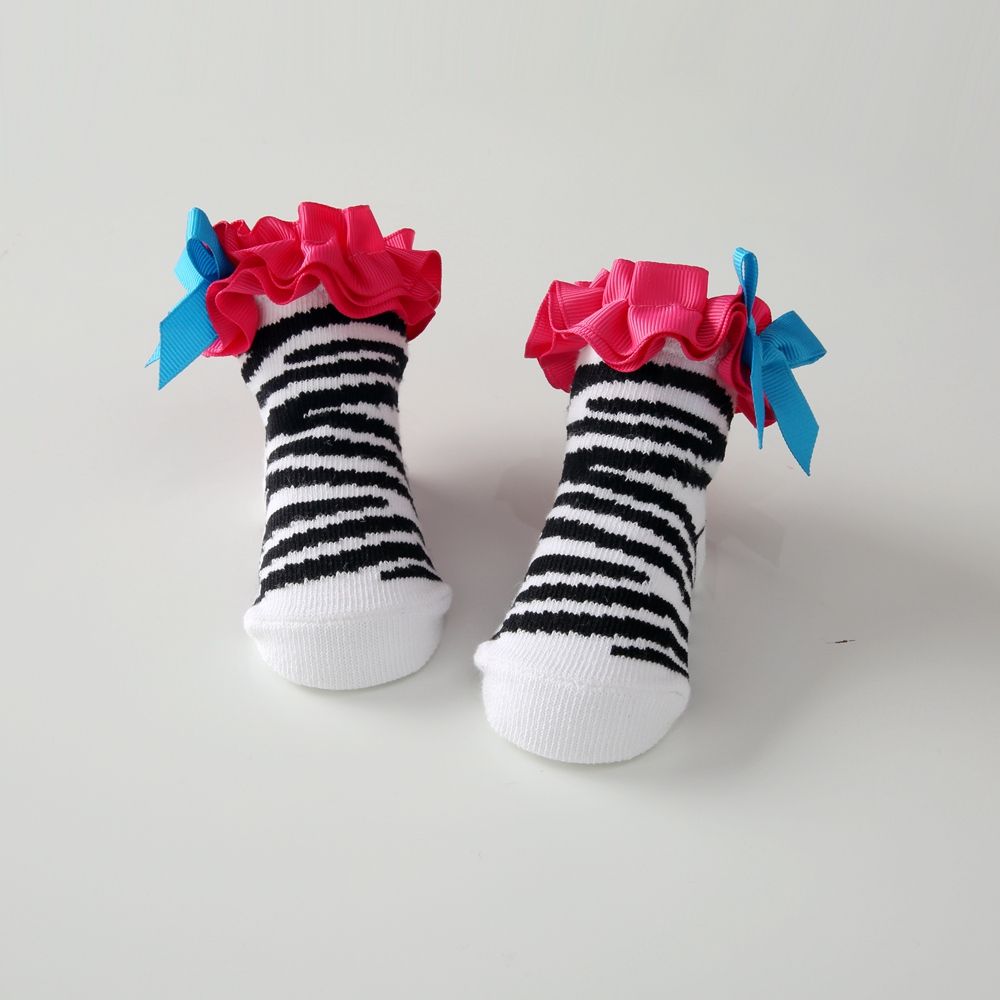 Newborn Baby Socks Stripe Baby Girls Socks With Bow Cute