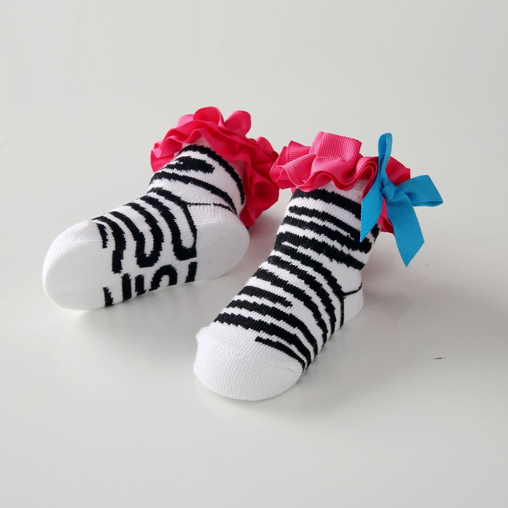Newborn Baby Socks Stripe Baby Girls Socks With Bow Cute