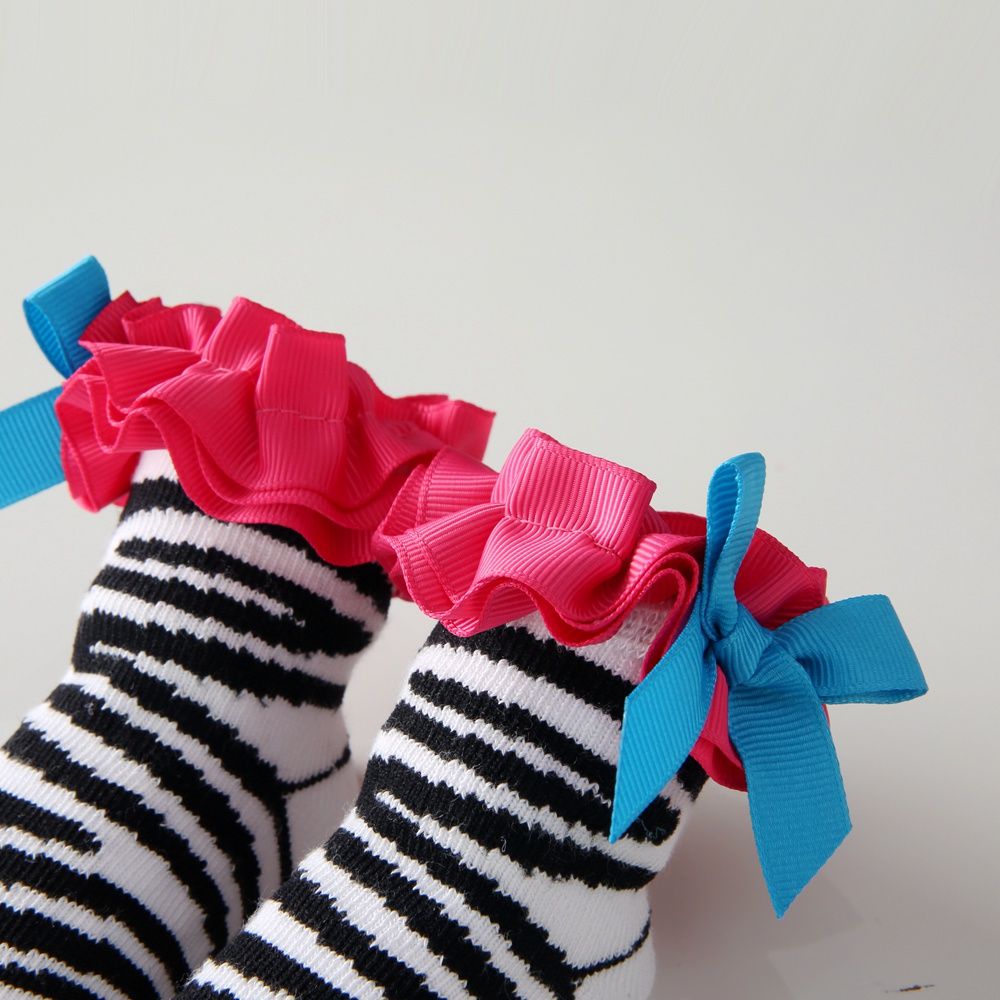 Newborn Baby Socks Stripe Baby Girls Socks With Bow Cute