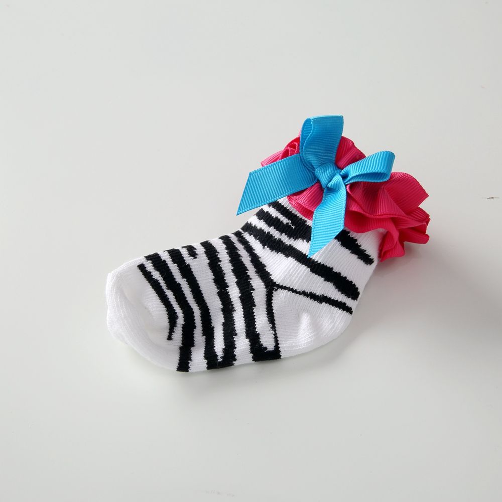 Newborn Baby Socks Stripe Baby Girls Socks With Bow Cute