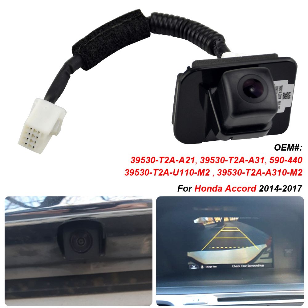 8 Pin Car Rear View Backup Parking Camera Black 39530-T2A-A21 39530-T2A-A31 For Honda Accord Sedan