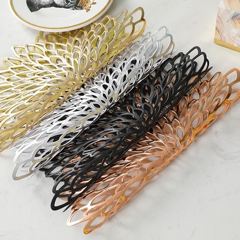 6Pcs Coaster Table Mats Pads PVC Hollowed-Out Table
