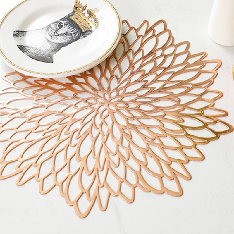 6Pcs Coaster Table Mats Pads PVC Hollowed-Out Table