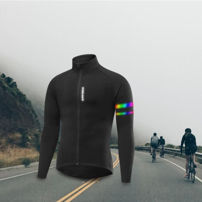 Cycling Jacket Warm Full Sleeve Coat Bicycle Rides Sports Black M