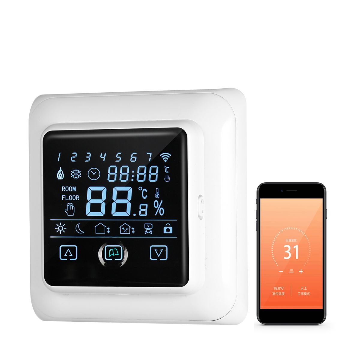 16A Household Programmable Thermostat With WIFI Electric