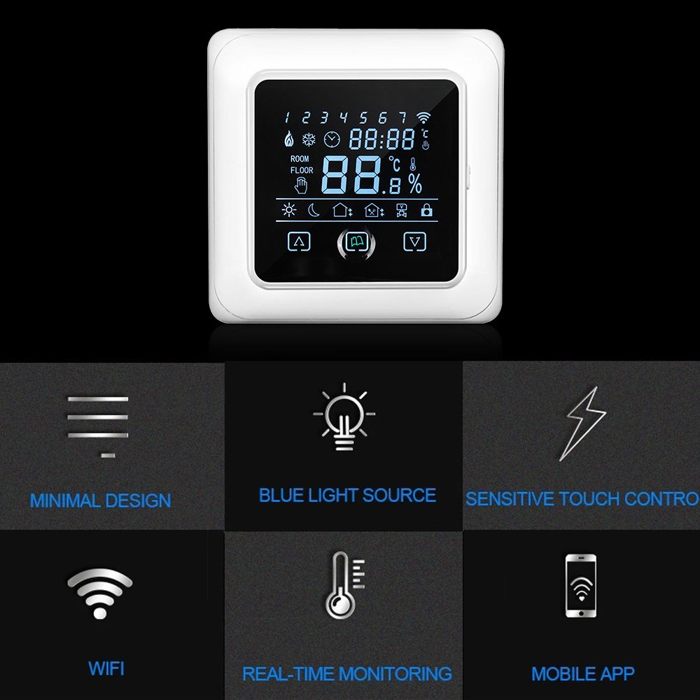16A Household Programmable Thermostat With WIFI Electric