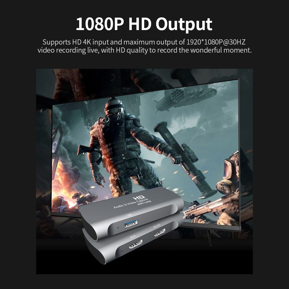 HD Audio Video Capture With 4K Input Full HD 1080P Loop Out