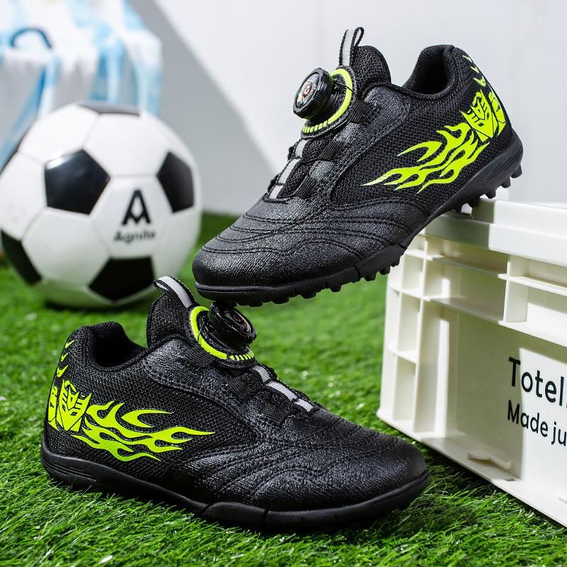 Soccer Boots Children's Rotating Button Football Boots Black