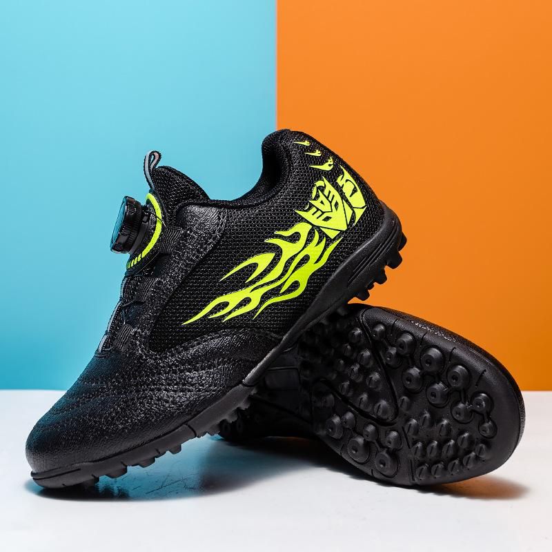 Soccer Boots Children's Rotating Button Football Boots Black