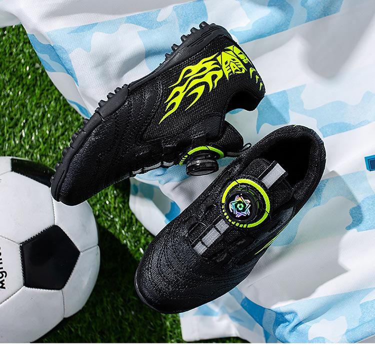 Soccer Boots Children's Rotating Button Football Boots Black