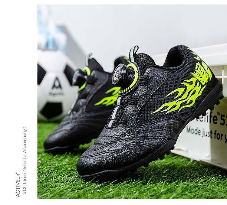 Soccer Boots Children's Rotating Button Football Boots Black