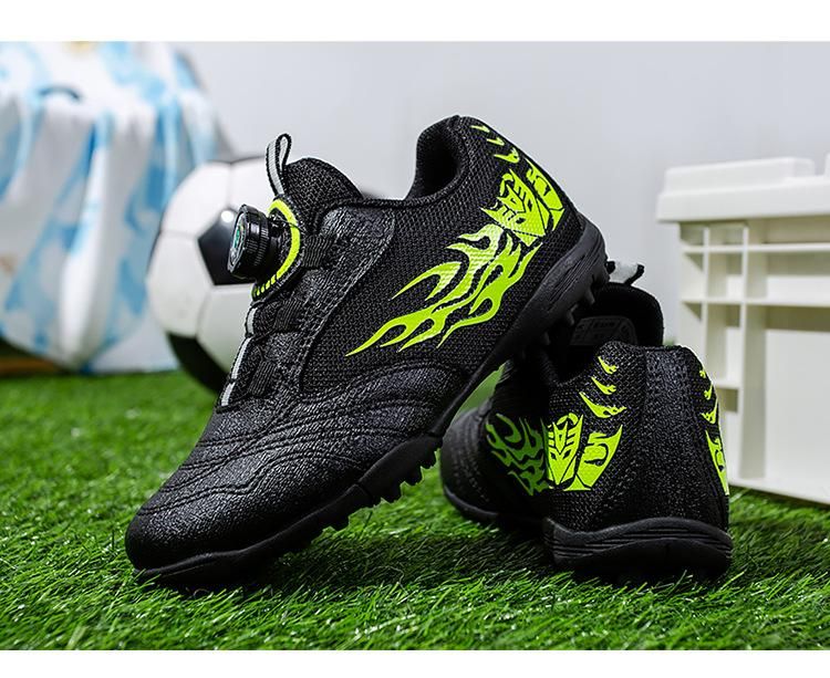 Soccer Boots Children's Rotating Button Football Boots Black