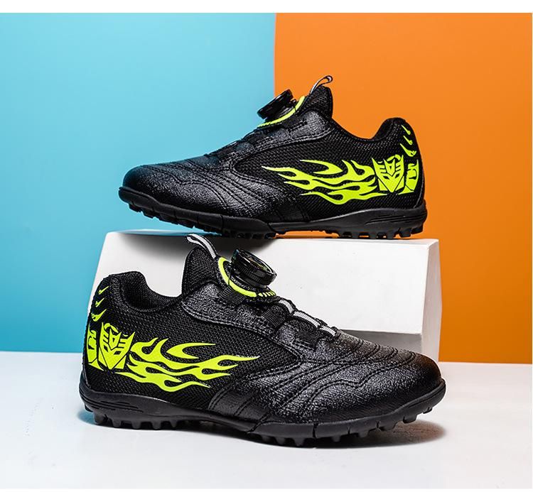 Soccer Boots Children's Rotating Button Football Boots Black