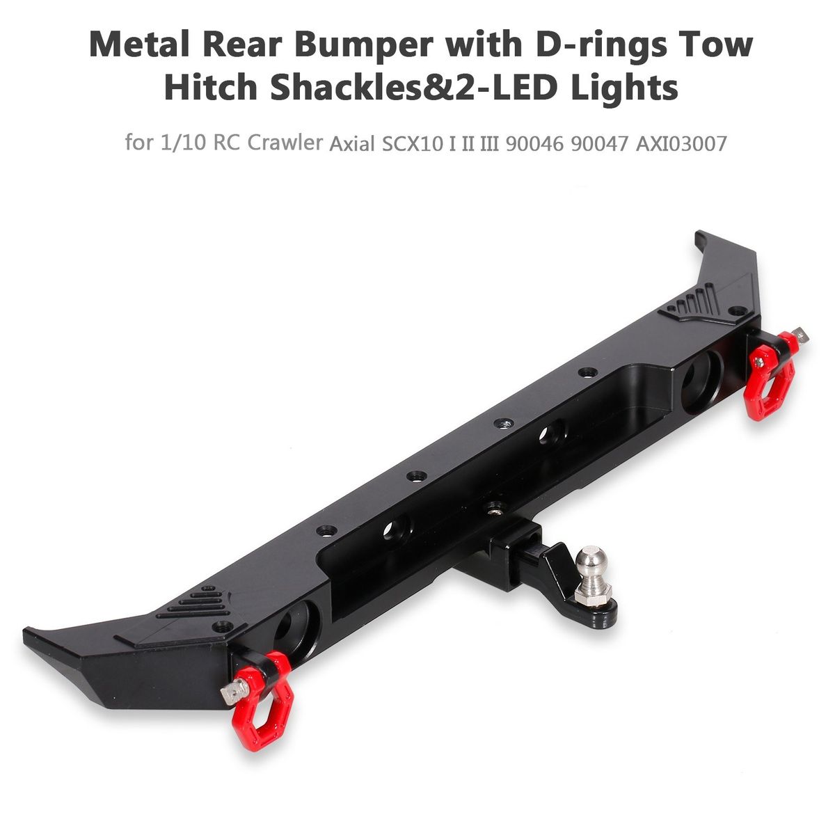 1/10 RC Crawler Car Metal Rear Bumper With D-rings Tow Hitch