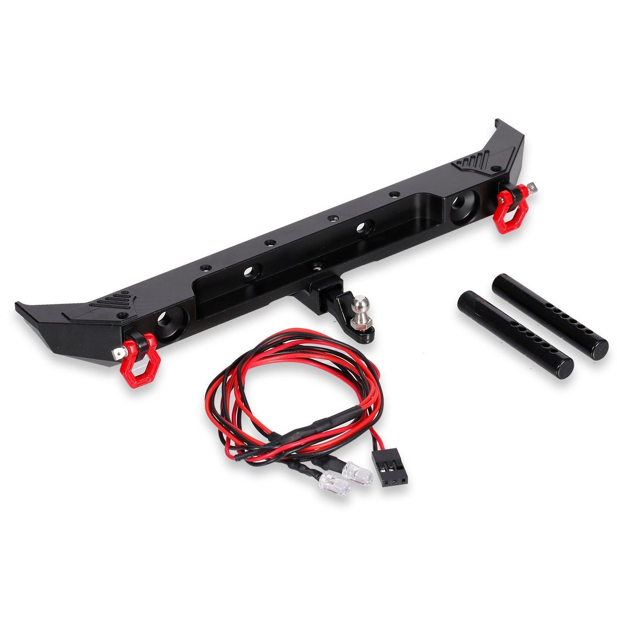 1/10 RC Crawler Car Metal Rear Bumper With D-rings Tow Hitch