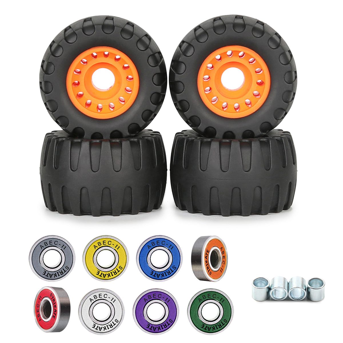 4pcs Skateboard Wheels And 8pcs Bearings High Speed Low
