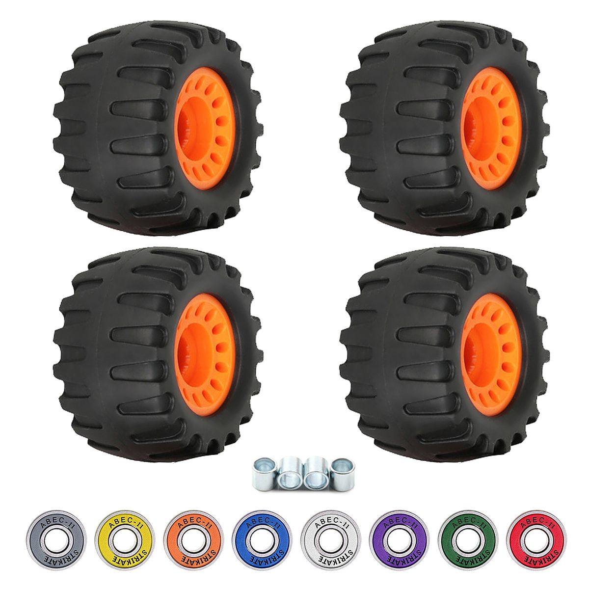 4pcs Skateboard Wheels And 8pcs Bearings High Speed Low