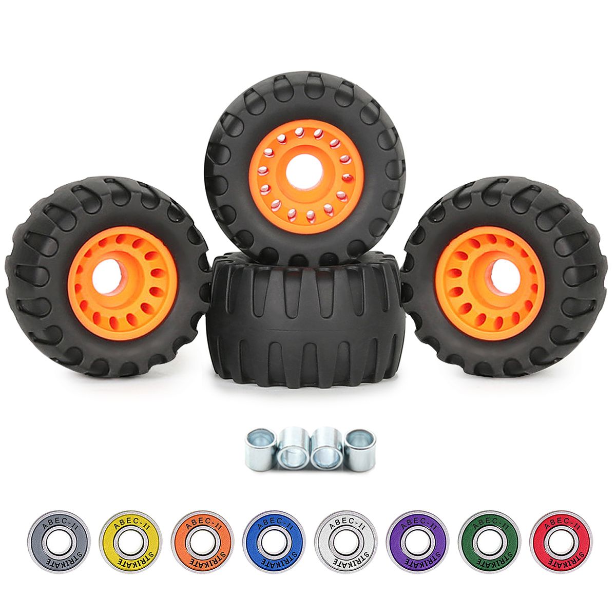 4pcs Skateboard Wheels And 8pcs Bearings High Speed Low