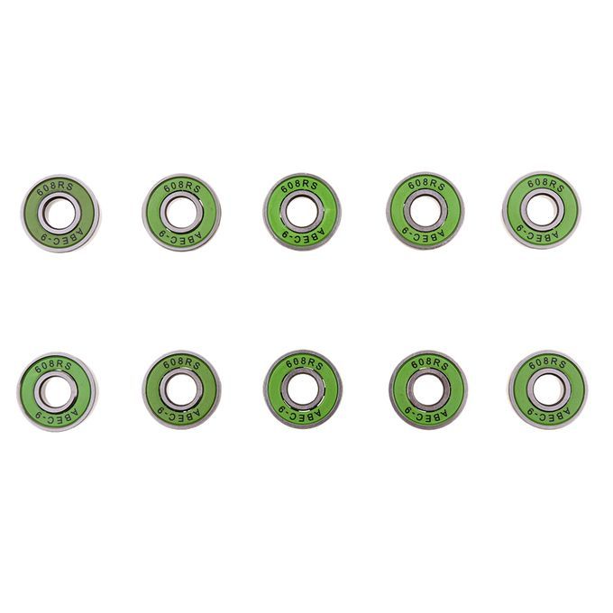 10Pcs/Pack ABEC-9 608RS Roller Skate Wheel Bearings Seal Ball Green