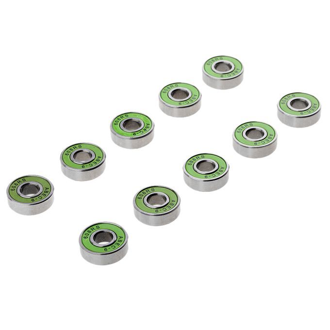 10Pcs/Pack ABEC-9 608RS Roller Skate Wheel Bearings Seal Ball Green