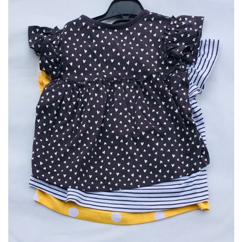 3 Pack Girls Multi Dots Short Sleeve Tops